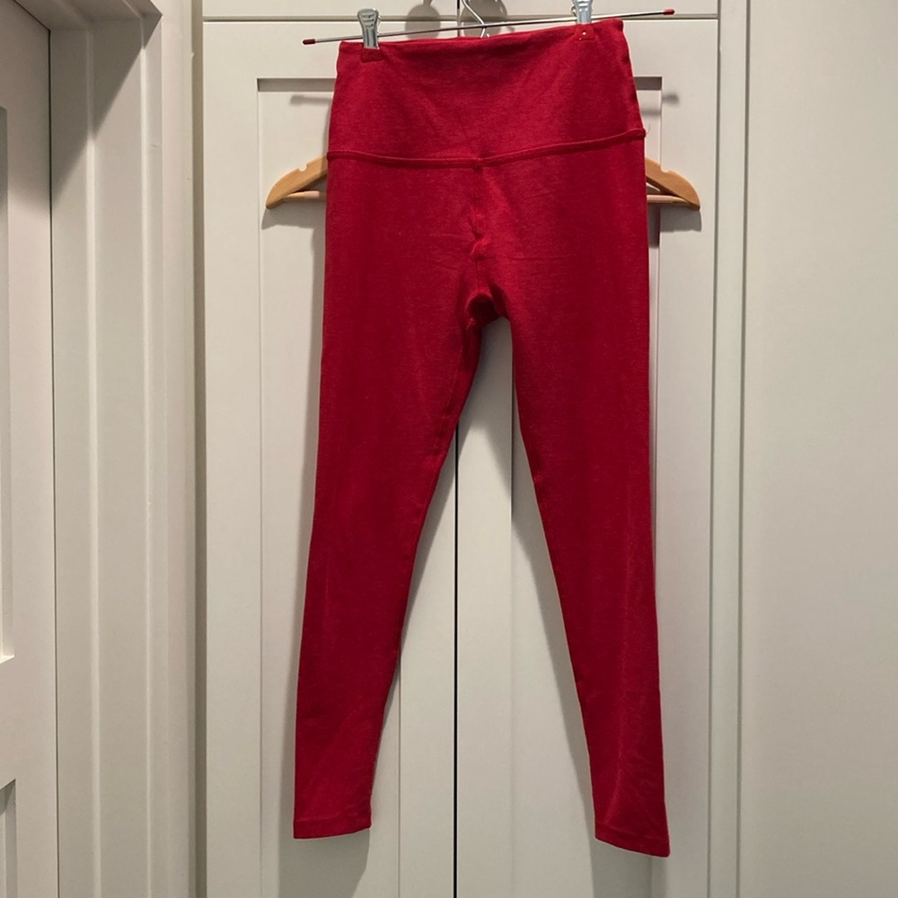 Beyond Yoga Red Heather Leggings